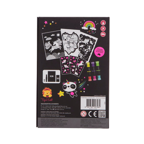 TIGER TRIBE - Neon Colouring Set - Unicorns and Friends